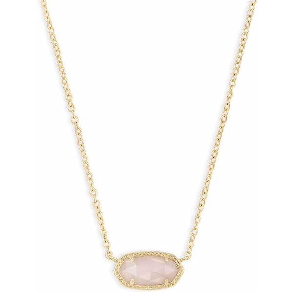 Kendra Scott Signature Elisa Pendant Necklace - Gold/Rose Quartz - New in Box!