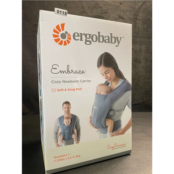 Ergobaby Embrace Cozy Newborn Carrier for Infants 0-12m (7-25lbs) Soft & Snug Knit; Oxford Blue; New