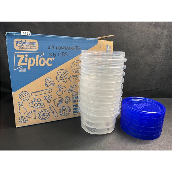 Lot of Ziploc Brand Food Storage Containers - Includes 9 Containers & 6 Lids - New