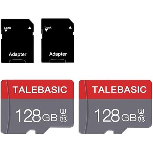 2-Pack of 128GB Micro SD Memory Cards with SD Adapters - New