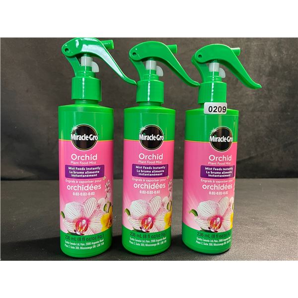 Lot of 3 Miracle-Gro Orchid Plant Food Mist (236ml) Mist Feeds Instantly - New