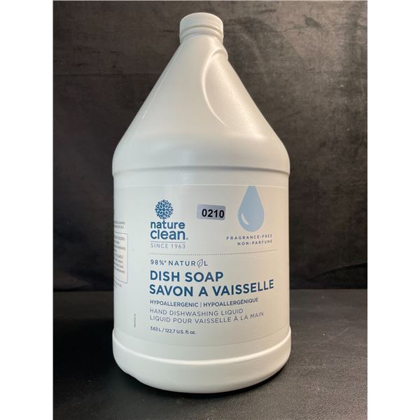 3.63L Jug of Nature Clean Hypoallergenic Dish Soap/Hand Washing Liquid - 98% Natural - New!