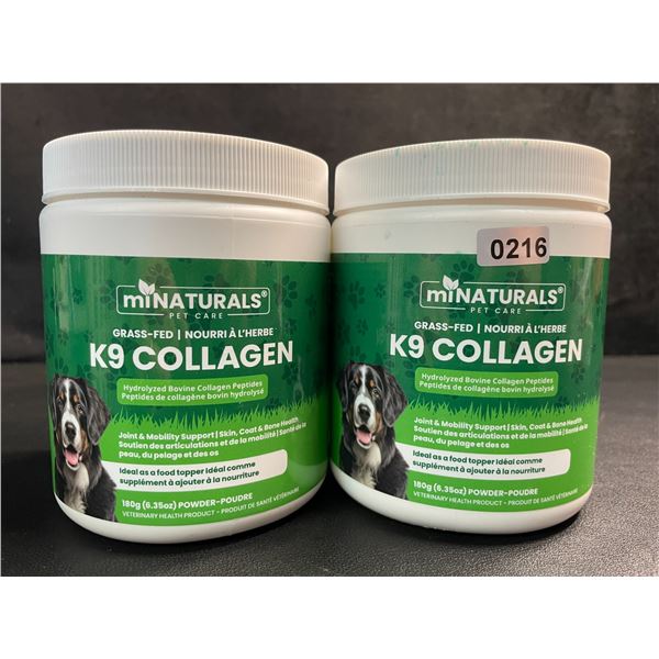 2 Tubs of MiNaturals Pet Care Grass-Fed K9 Collagen (180g) Hydrolyzed Bovine Collagen Peptides - New