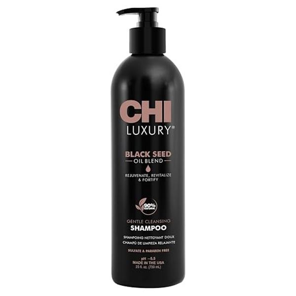CHI Luxury Black Seed Oil Blend Gentle Cleansing Shampoo (739ml) Rejuvenate, Revitalize, & Fortify