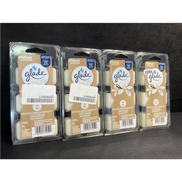 4 Packs of Glade Wax Melts (6 x 66g Each) Delicate Vanilla Embrace Scent - Brand New!