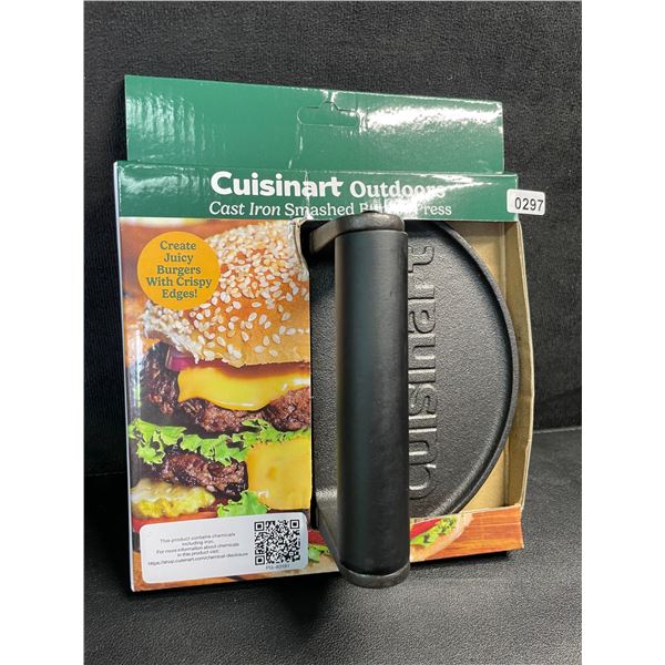 Cuisinart Cast Iron Smashed Burger Press with Handle; 2LB Burger Press - Brand New!