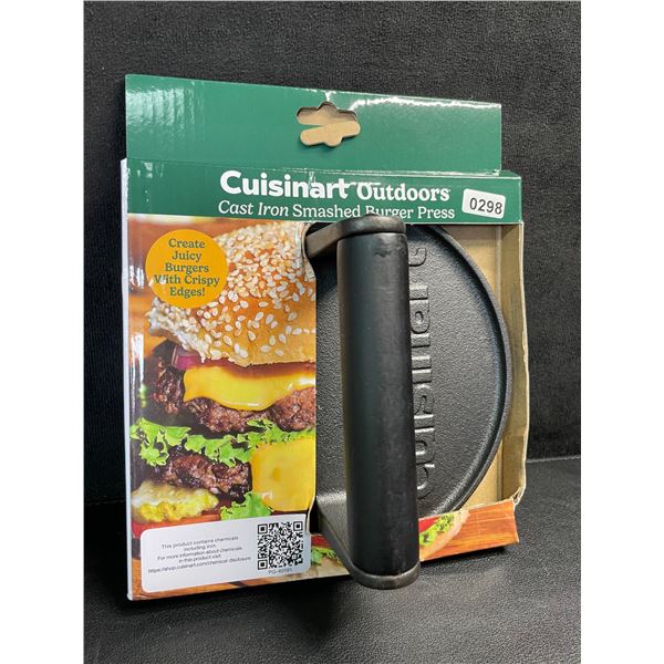 Cuisinart Cast Iron Smashed Burger Press with Handle; 2LB Burger Press - Brand New!
