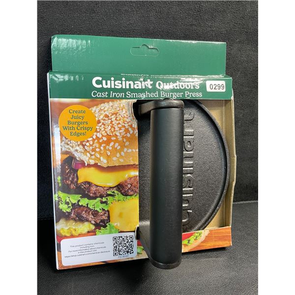 Cuisinart Cast Iron Smashed Burger Press with Handle; 2LB Burger Press - Brand New!