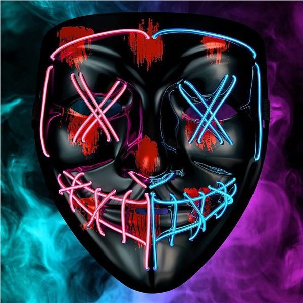 Lot of 10 LED Light-Up Halloween Purge Masks/Cosplay Masks - Brand New