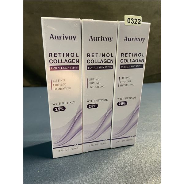 3 Boxes of Aurivoy Retinol Collagen (60ml) Lifting/Firming/Hydrating for All Skin Types - New!