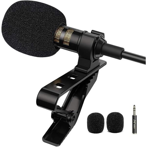 PoPVoice PPV610+ Lavalier Microphone/Lapel Mic with 3.5mm Jack for Smartphones/PC/Tablets - New