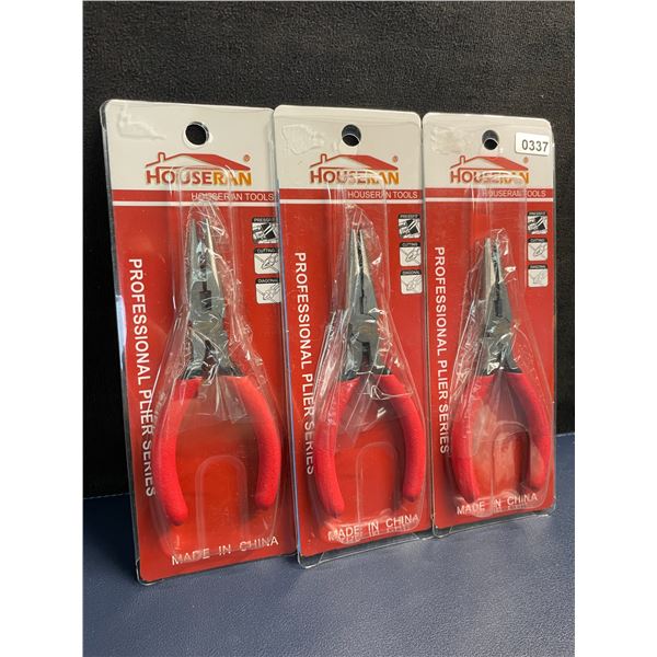 Lot of 3 Needle-Nose Pliers/Wire Cutter Tools - New