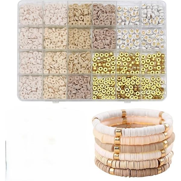 2064pcs Clay Bead Jewelry Making Kit - Gold/Letter Beads for Bracelet Making - New!