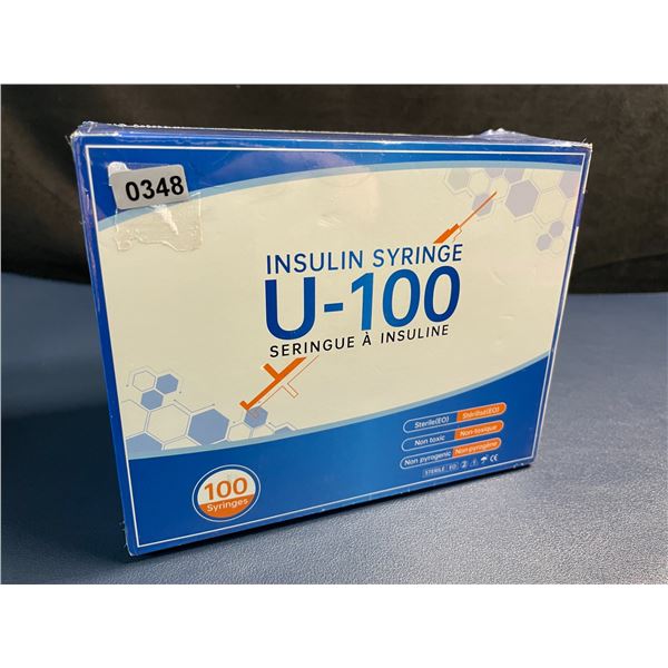100-Pack Box of 1ml Insulin Syringes - 31G 5/16inch (8mm) with Needle; Disposable - New Sealed