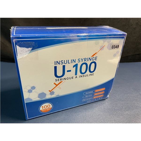100-Pack Box of 1ml Insulin Syringes - 31G 5/16inch (8mm) with Needle; Disposable - New Sealed