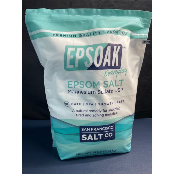 19LB Bag of EPSOAK Everyday Epsom Salts - For Bath/Spa/Shower/Feet - Brand New