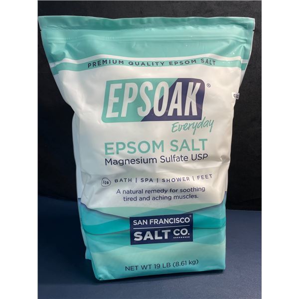 19LB Bag of EPSOAK Everyday Epsom Salts - For Bath/Spa/Shower/Feet - Brand New