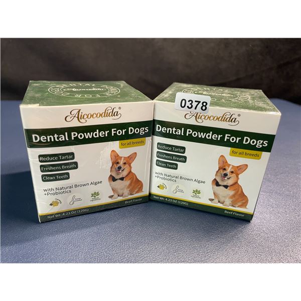 2 Boxes of Dental Powder for Dogs (120g) Reduces Tarter/Bad Breath & Cleans Teeth - New Sealed