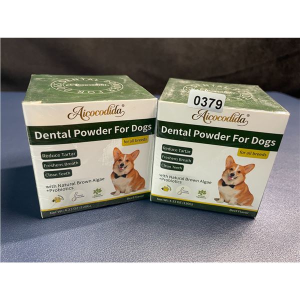 2 Boxes of Dental Powder for Dogs (120g) Reduces Tarter/Bad Breath & Cleans Teeth - New Sealed