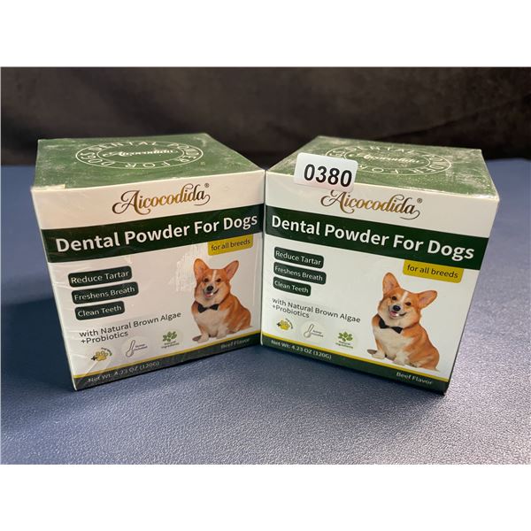 2 Boxes of Dental Powder for Dogs (120g) Reduces Tarter/Bad Breath & Cleans Teeth - New Sealed