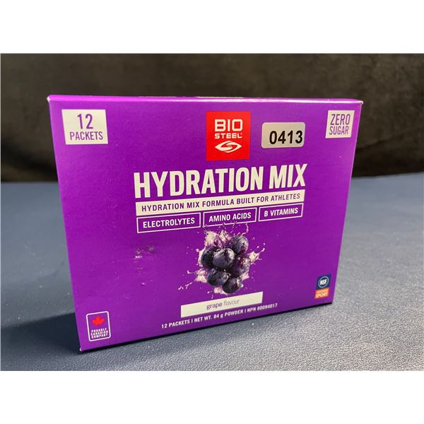 BIOSTEEL Hydration Mix (12 Packets) Grape Flavour; Helps with Hydration/Muscle Cramps/Fatigue - NEW