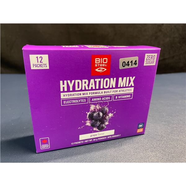 BIOSTEEL Hydration Mix (12 Packets) Grape Flavour; Helps with Hydration/Muscle Cramps/Fatigue - NEW