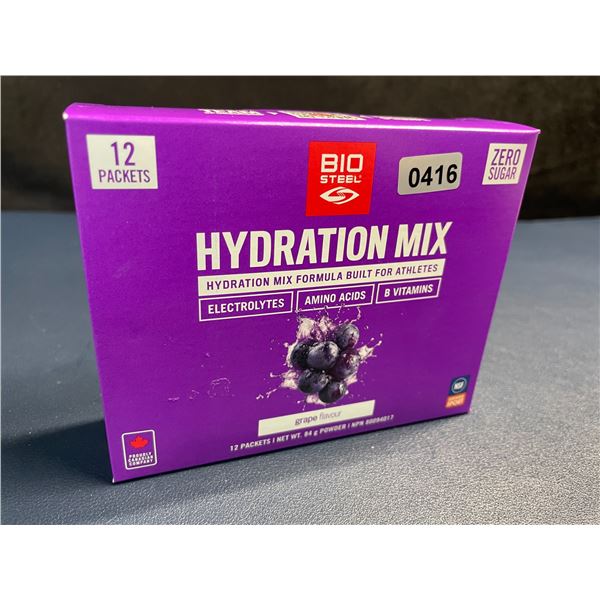 BIOSTEEL Hydration Mix (12 Packets) Grape Flavour; Helps with Hydration/Muscle Cramps/Fatigue - NEW