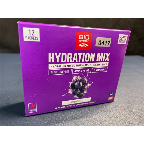 BIOSTEEL Hydration Mix (12 Packets) Grape Flavour; Helps with Hydration/Muscle Cramps/Fatigue - NEW