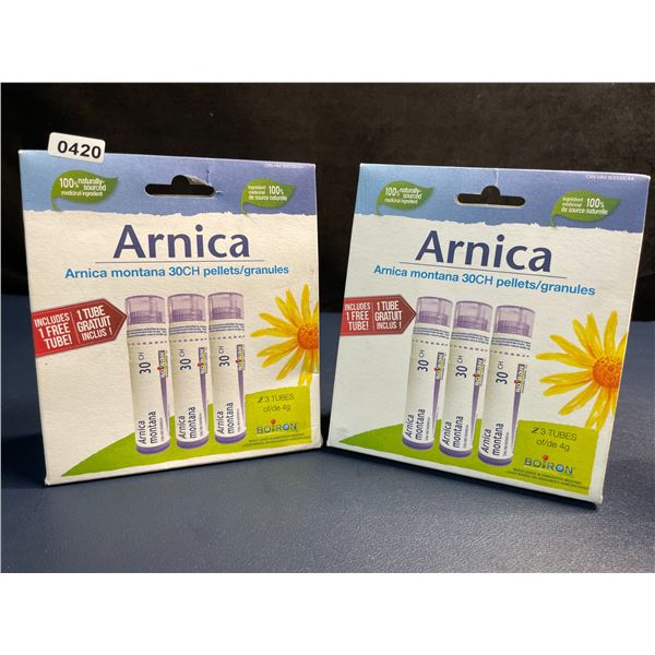 2 Boxes of Boiron Arnica Montana 30ch Homeopathic Medicine (3 Tubes Each) - New Sealed