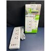 Image 1 : Fanlide Multi-Outlet Anti-Static Power Strip Bar/Surge Protector; 2500W, 3 Outlets/4 USB Ports - New