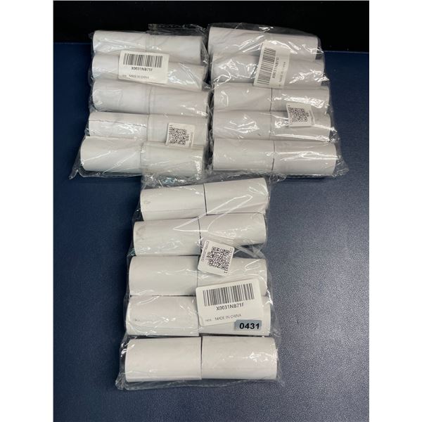 3 Packs of Thermal Receipt Rolls (10 Rolls Each/30pcs Total) - New