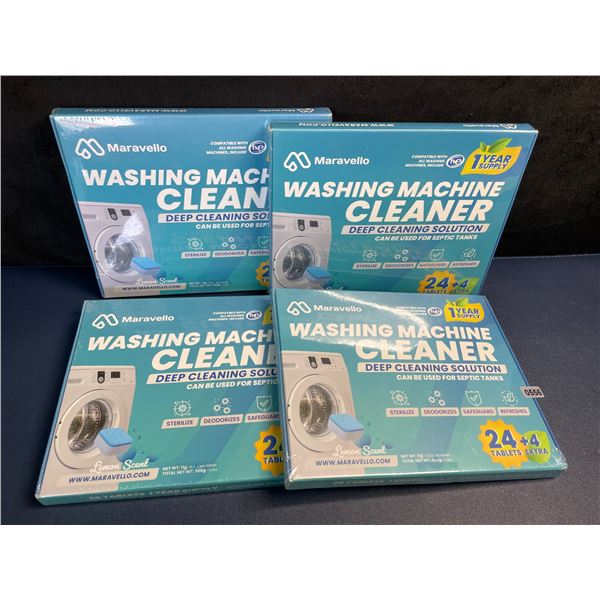 4 Boxes of Washing Machine Cleaner/Descaler Tablets (28 Tablets/Box) Works with All Machines - New!
