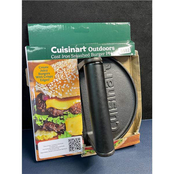 Cuisinart Cast Iron Smashed Burger Press with Handle; 2LB Burger Press - Brand New!