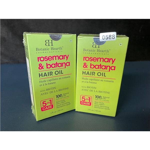 2 Boxes of Botanic Hearth Rosemary & Batana Hair Oil with Biotin (60ml) For All Hair Types - New