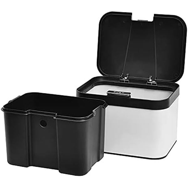 Compost Kitchen Counter Bin (4.3L/1.13 Gallon Size) Black/White; Odor-Free Design - Brand New!