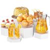 Image 1 : 6PC Metal Buffet Risers/Hexagon Jewelry Display Risers for Display/Catering/Showcases - New