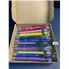 Image 1 : Box of 25 Ballpoint Pens with Inspirational Quotes - Assorted Colours - New