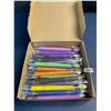 Image 1 : Box of 25 Ballpoint Pens with Inspirational Quotes - Assorted Colours - New
