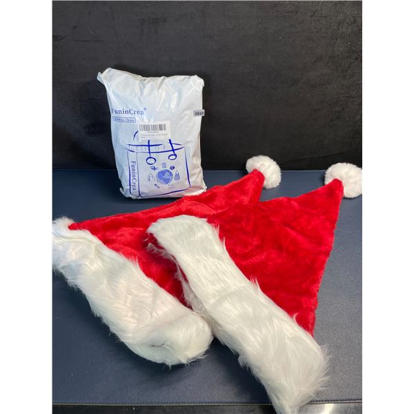 Lot of 4 Adult Fuzzy Santa Hats (Large Size) - Brand New
