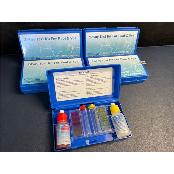Lot of 5 Complete 2-Way Test Kits for Swimming Pools & Spas (Chlorine & pH Test Kits) Brand New!