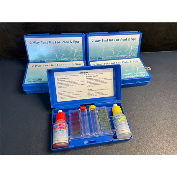 Lot of 5 Complete 2-Way Test Kits for Swimming Pools & Spas (Chlorine & pH Test Kits) Brand New!