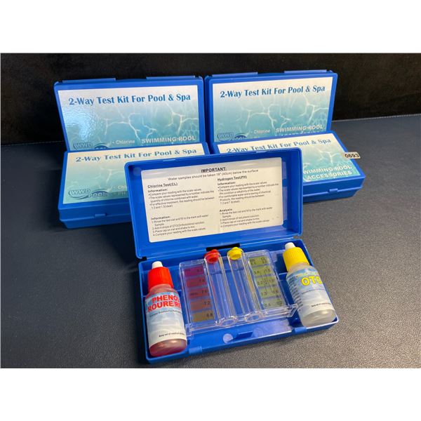 Lot of 5 Complete 2-Way Test Kits for Swimming Pools & Spas (Chlorine & pH Test Kits) Brand New!