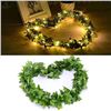 Image 7 : 4 Packs Vine String Lights/Greenery Decor Lights (6.5FT Each) Battery-Powered String Lights - New!