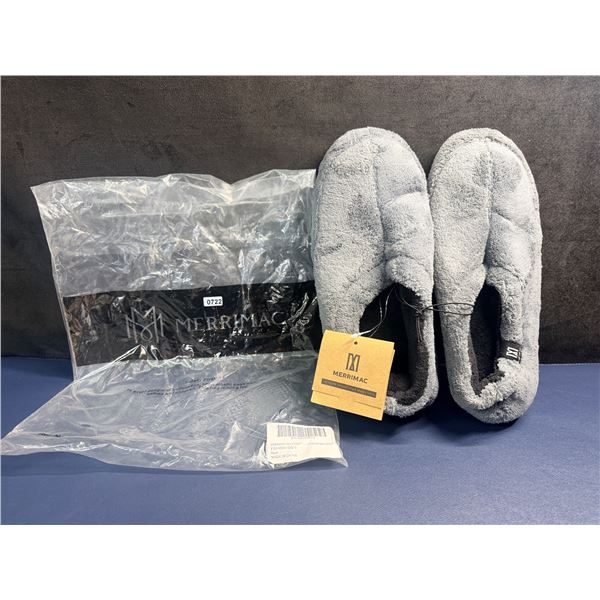 Merrimac Grey Plush Indoor/Outdoor Slippers Size 9 - New