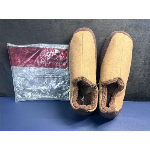 Everfoams Brown Fleece Lined Indoor/Outdoor Slippers Size 13 - New