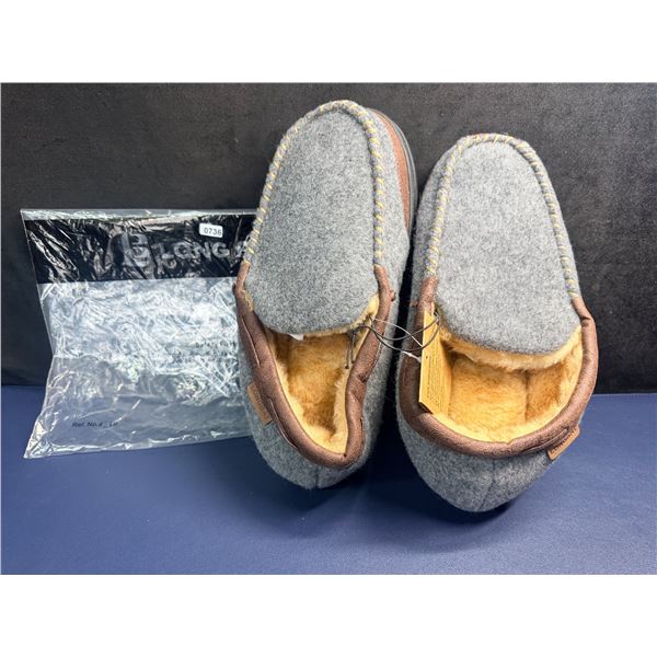 LongBay Grey/Brown Indoor and Outdoor Slippers Size 12 - New