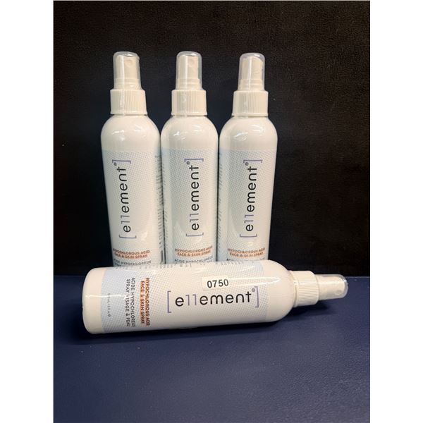 4 240ml Bottles of Ellement Hypochlorous Face and Skin Spray - New