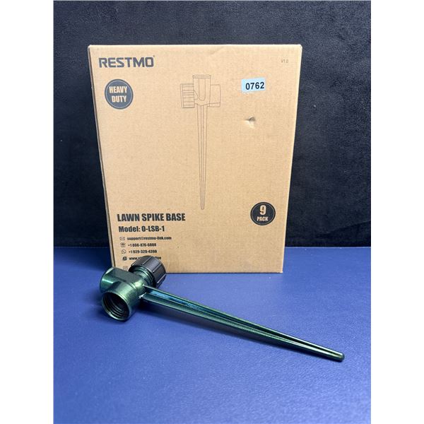Restmo 9-Pack of Heavy Duty Flow Thru Lawn Sprinkler Ground Stakes - New