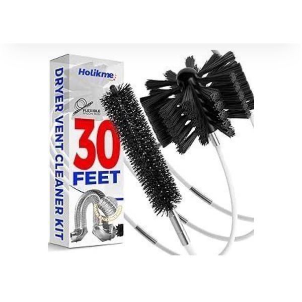 30FT Dryer Vent Cleaning Brush/Flexible Lint Brush with Drill Attachment - New in Box