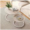 Image 1 : YUDA Round Nesting Coffee Table Nesting Side Set of 2 - New